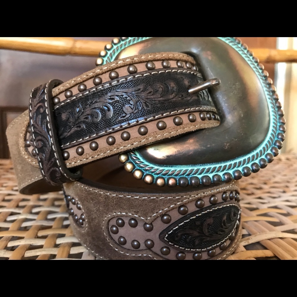Justin Prescot Prairie Leather Belt NEW Sz30